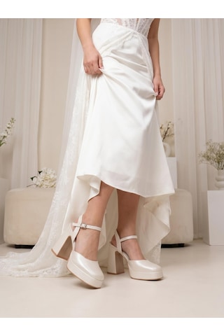 Nesilshoes Nesil Shoes Mrv 185821 Sedef Arkası Açık Gelinlik Sandalet