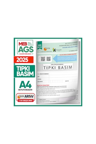 2025 Meb Ags Tıpkı Basım Çıkmış Soru Ösym Kitapçığı Tam Hali