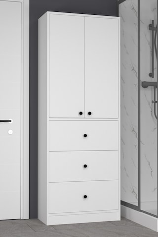Güneş 3 Çekmeceli 2 Kapaklı Banyo Dolabı Beyaz