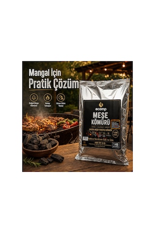 Ecamp 100% Doğal Tek Kibritle Tutuşan Meşe Kömürü 1 Kg