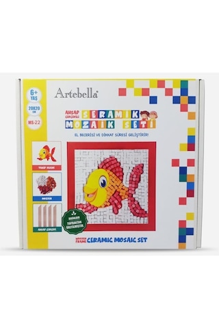 22 I Çocuk Ahşap Çerçeveli Seramik Mozaik Set 20x20 Cm