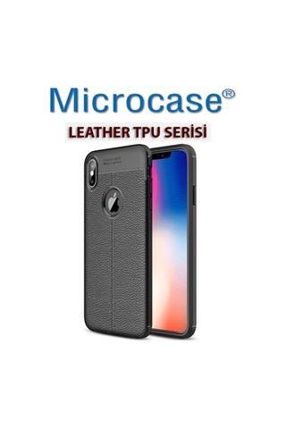 Microcase Apple Uyumlu iPhone Xs Max Leather Tpu Silikon Kilif + Ekran Koruma 295881054 - Seçenek / Renk-Ekran Koruma-Siyah-Tempered Glass Istiyorum