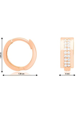 Tektaş - Pembe Altın 14 Ayar Halka Küpe N11.19248
