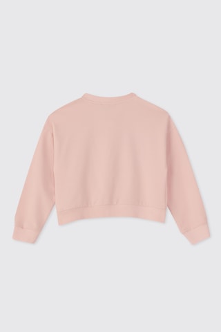 Panço Kız Çocuk Baskılı Pembe Sweashirt