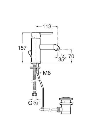 Roca Carelia Cold Start Lavabo Bataryası A5A328Ac0K