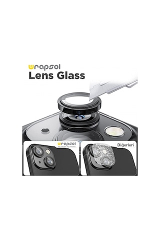 Apple Uyumlu iPhone 15 Plus Siyah Kamera Lens Koruyucu Kolay Uygulama Aparatlı