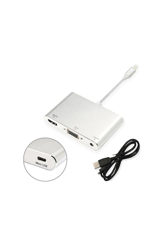 Apple Uyumlu iPhone iPad P32 Hdmı Vga Av Audıo Dönüştürücü Adaptör