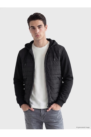 Lcwaıkıkı Classic Siyah Regular Fit Kapüşonlu Erkek Hırka