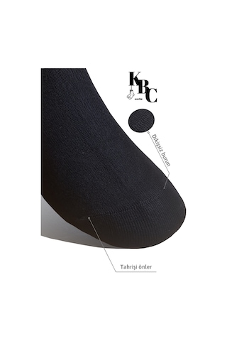 12'li Karışık Renk Dikişsiz Bambu Yazlık Klasik Erkek Çorap Seti Lacivert - Siyah