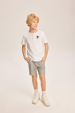 Luess Erkek Çocuk Düğme Detaylı İkili Takım - Beyaz