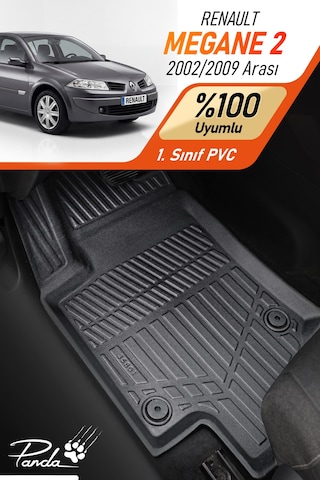 Siyah Renault Megane 2 2002-2009 Arası Uyumlu 4d Havuzlu Paspas Takımı