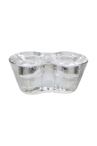 Mumluk İkili Şeffaf Cam 10x4 Cm Şeffaf