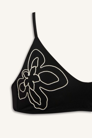 Defacto Regular Fit Nakışlı Bikini Üstü-fall İn Love E3284ax25smbk81 Siyah