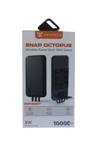 Snapmax Snp-3007 10.000 Mah Siyah Vantuzlu Kablosuz Ve 3in1 Kablolu Powerbank