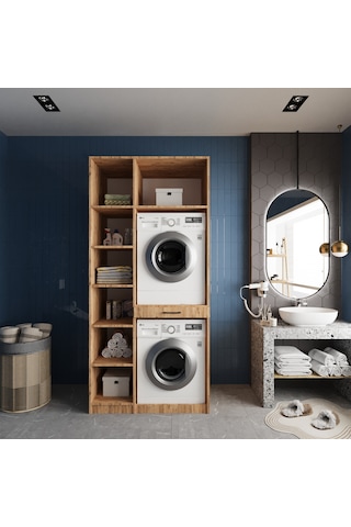 Vita Çamaşır Ve Kurutma Makinesi Dolabı Banyo Dolabı Çam