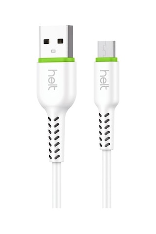 Helt HT-DC07 Plastik 120 CM Micro Şarj Ve Data Kablosu Beyaz