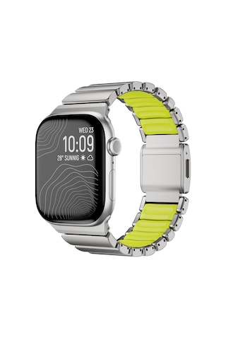Watch 42mm Omsy Krd-152 Titanyum Silikon Kordon - Gri-yeşil