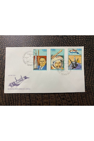 Cuba Küba İlk Gün Zarfı 1986 Dia Del Cosmonautica Uzay Uydu Temalı Fdc