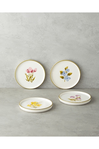 English Home Begonya Seramik 4'lü Pasta Seti 16 Cm Renkli Çok Renkli