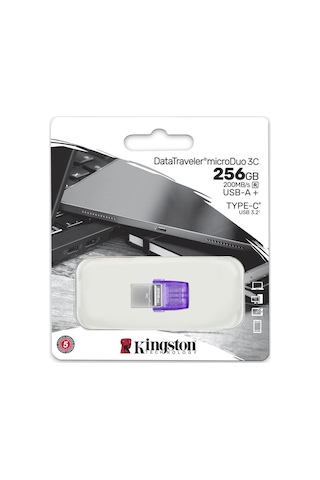Kingston Data Traveler MicroDuo 3C DTDUO3CG3/256GB 256 GB USB 3.2 Gen 1 Flash Bellek