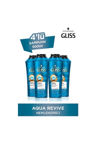 Aqua Revive Hyaluron Ve Deniz Yosunu Içeren Nemlendirici Şampuan 500 Ml X 4 Adet