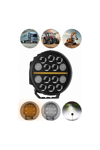Tır Kamyon İş Makinesi 9 İnç Led Sis Farı Angel Halka Metal Döküm Kasa 100 W Çalışma Lambası 12-24v