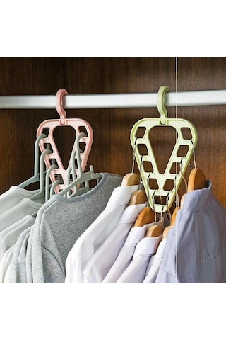 Yeşil 9 Delik Sihirli Elbise Askısı Dolap Organizatör Kurutma Rafı Çok Fonksiyonlu Gardırop Eşarp Depolama Askı Uzay Tasarrufu Yeşil