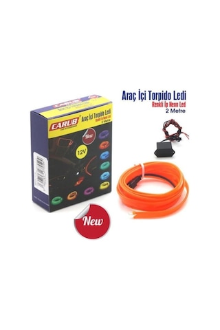 Carub 12v İp Neon Araç İçi Torpido Ledi Şerit Led Kablo Turuncu 2 Metre Br4327559 1 Adet