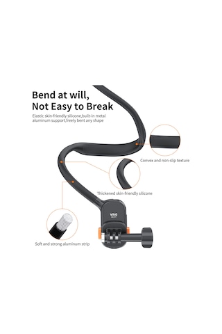 Vrig Spor Kamera Manyetik Hızlı Bırakma Boyun Tutucu Siyah