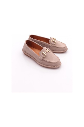 Dgn E224 Kadin Loafer Ayakkabi Bej Süet