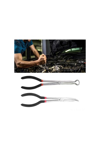 Kosona 28 Cm Uzunlukta Siyah 90 Derece Eğik Ağızlı, Plastik Saplı Alet Çeliği Pense