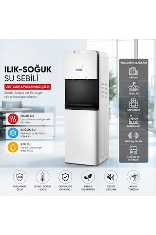 Susebili Kompresörlü Ofis Tipi Su Sebili Modern Okul Sıcaklık Ayarlı