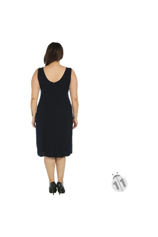 Nidya Moda Büyük Beden Krep Elbise-4065Kl Lacivert
