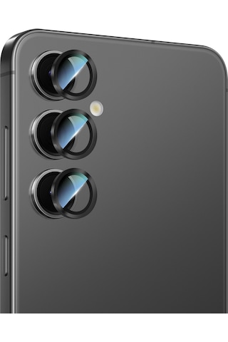Galaxy Uyumlu S24 Caseworld Alloy Serisi Oleofobik Anti Reflective Kamera Lens Koruyucu Siyah
