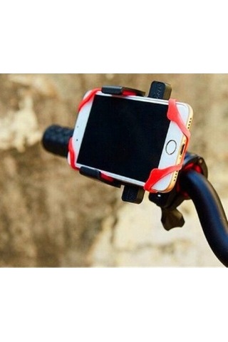 Lastik Destekli Standlı Bisiklet Telefon Tutucu Çok Renkli