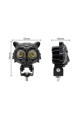Beyaz Sarı Çakarlı Led Kedi Off Road, Motosiklet Sis Farı Çalışma Lambası 12-24v 20w