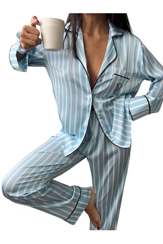 Victoria"s Secret İpeksaten Pijama Takımı Mavi