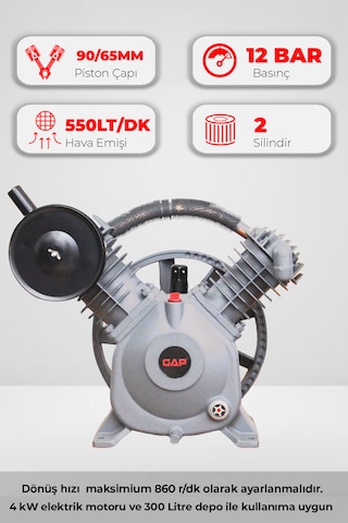 Kompresör Kafası Çift Piston 12 Bar Pistonlu Gk2090