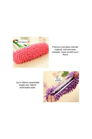 Padalink Mor Mikrofiber Chenille Temizleme Ayakkabı Kılıfı - Yüzen, Yıkama Uygun, El Emici, Zemin/pencere/araç Temizliği, 1 Adet