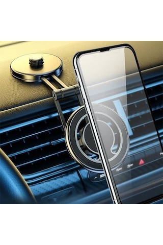 Polham Universal Torpido Üstü Araç Içi Mıknatıslı Telefon Tutucu, Süper 4x Mıknatıslı Titremez, Sarsılmaz