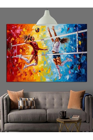 Voleybolcunun Smacı Dekoratif Kanvas - Mdf Ahşap Tablo