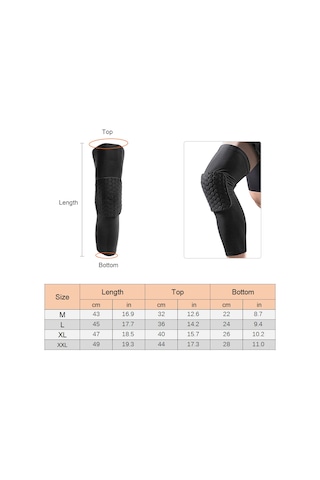Moveevo Spor Aktivite Knee Sleeve: Darbe Emici, Havalandırıcı, Basketbol-trekking İçin Uzun Bilekli Koruyucu - Siyah, M Beden Tek Adet Siyah