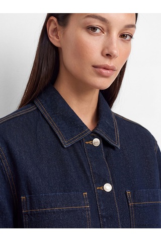 Lcw Everyday İndigo Kuşaklı Kadın Jean Ceket