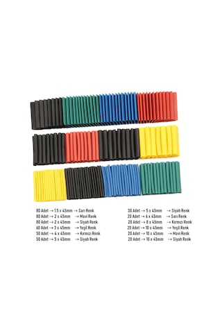 Makaron Kablo Yalıtım Isı Boru Daralan 530 Parça Kablo Tamir