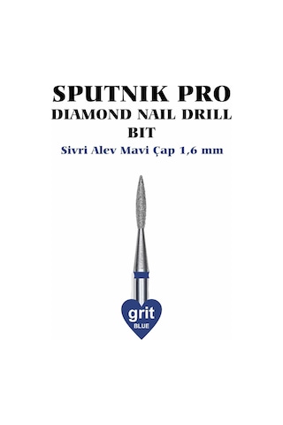 Elmas Sivri Alev Freze Mavi Çap 1,6mm