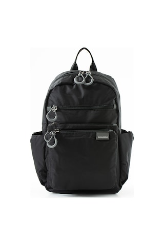 Sanmorris Unisex Suya Dayanıklı Paraşüt Kumaş 4 Bölmeli Laptop Bölmeli Seyahat Ve Okul Çantası Siyah Düz