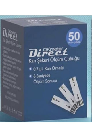 Okmeter Direct Şeker Ölçüm Stribi 50'li