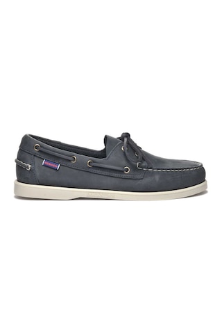 Sebago Docksides Portland Crazy Horse Erkek Deri Ayakkabı Mavi Mavi - Lacivert