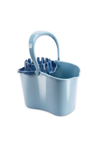 Flora 2 Li Temizlik Seti Mavi, Sıkmalı Temizlik Yer Silme Kovası + Süper Emici Mikrofiber Jumbo Mop