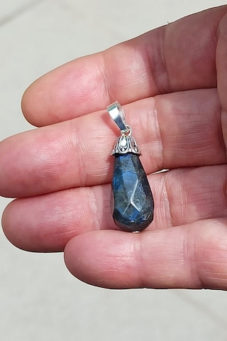 Damla Kesim Labradorit Kolye 657 Mavi